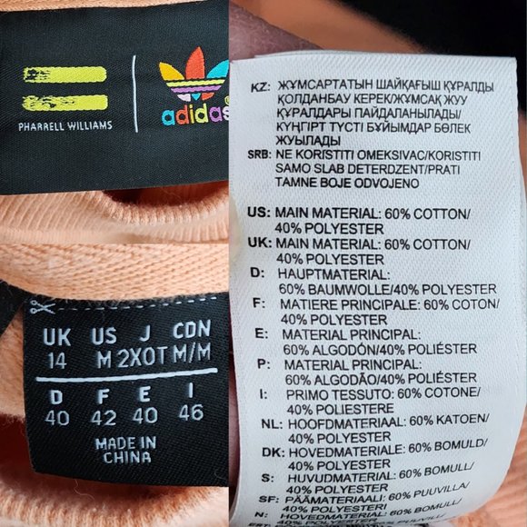 Adidas x Pharrell Williams Orange Mockneck Sweatshirt - Picture 6 of 6